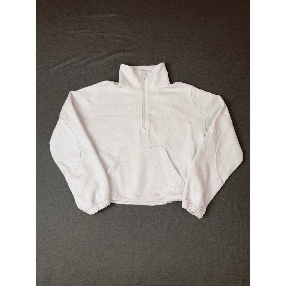 Lululemon Brushed Softstreme Half Zip White Jacket Womens Size 8
